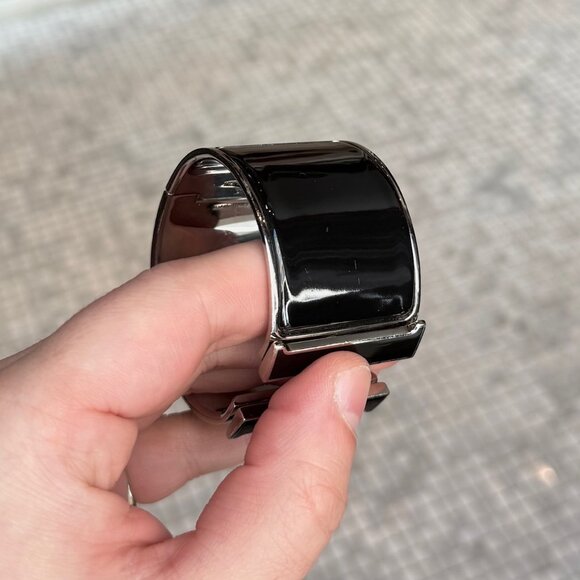 Hermès Black Enamel Extra Wide Clic Clac H PHW Bracelet - Picture 8 of 12